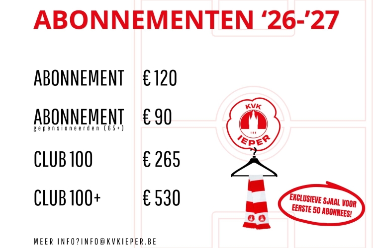 ABONNEMENTEN '26 - '27